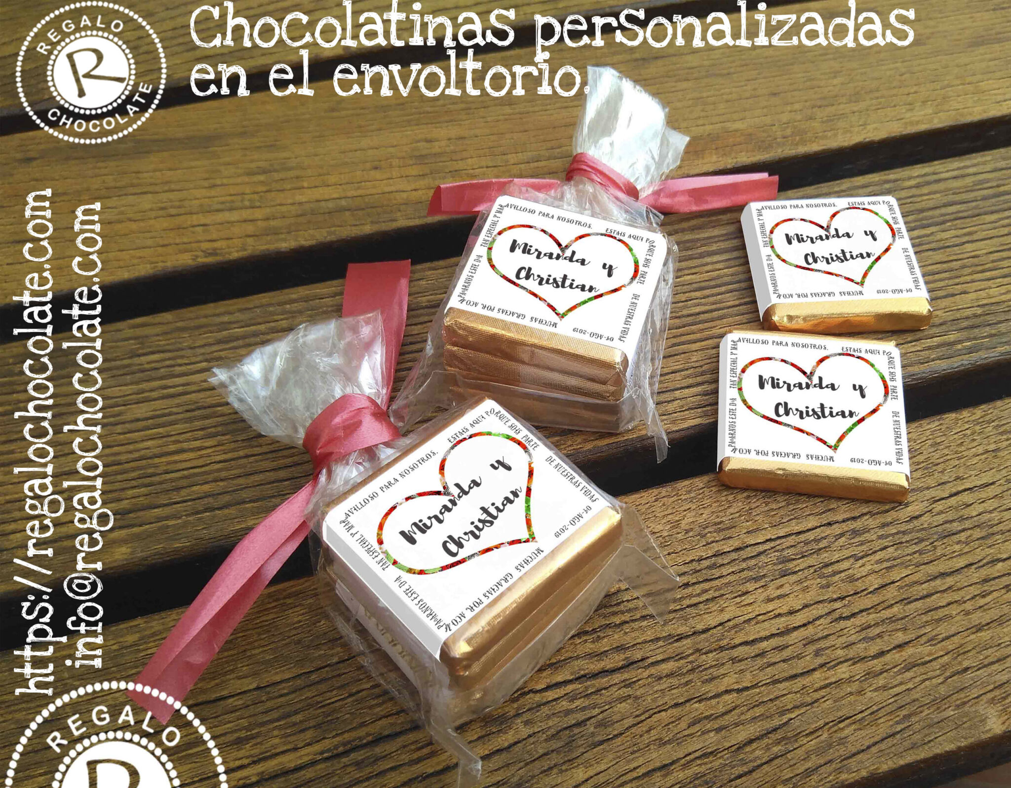 Regalo Chocolate | Chocolatinas personalizadas en el envoltorio. Pack ...